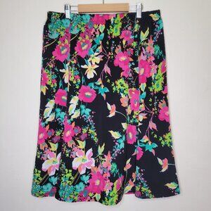 Cute Floral Pull-on Elastic Floral Skirt, Size 10